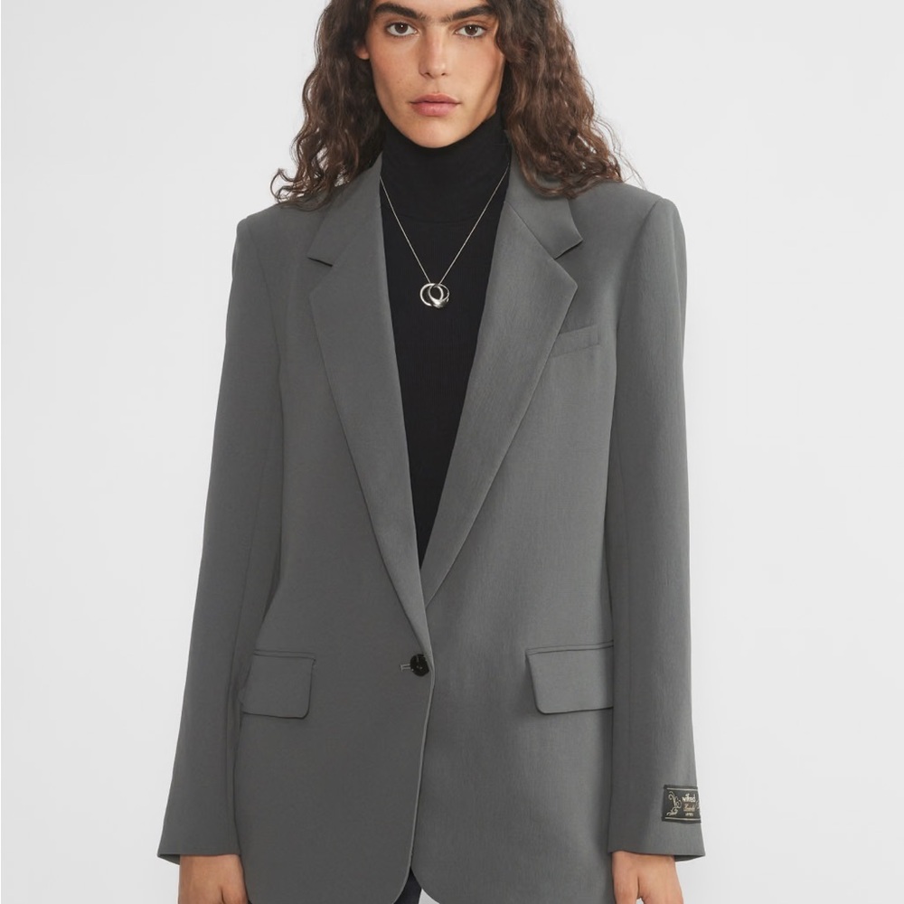 Wilfred Aritzia Gray Oversized Blazer Notched Lapels - New Generation Blazer